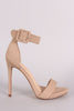 Nubuck Buckled Ankle Strap Stiletto Heel