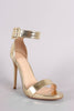 Metallic Buckled Ankle Strap Stiletto Heel