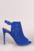 Perforated Nubuck Peep Toe Stiletto Heel