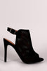 Perforated Nubuck Peep Toe Stiletto Heel