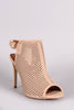 Perforated Nubuck Peep Toe Stiletto Heel