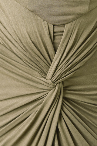 Jersey Knit Twisted-Front Sleeveless Dress