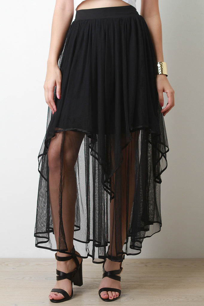 Mesh Double Layered Tulle Skirt