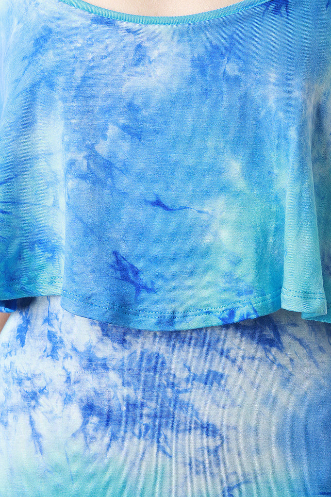 Tie Dye Flounce Tier Maxi Dress