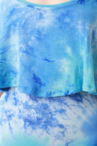 Tie Dye Flounce Tier Maxi Dress