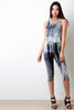 Tie Dye Scoop Neck Crisscross Back Jumpsuit