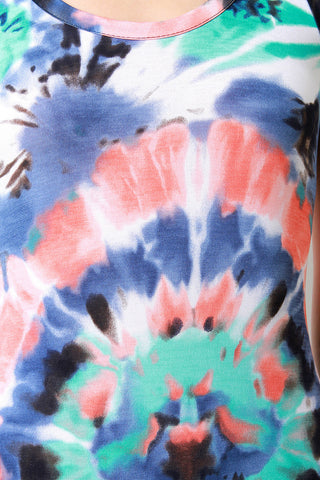 Tie Dye Scoop Neck Sleeveless Midi Dress