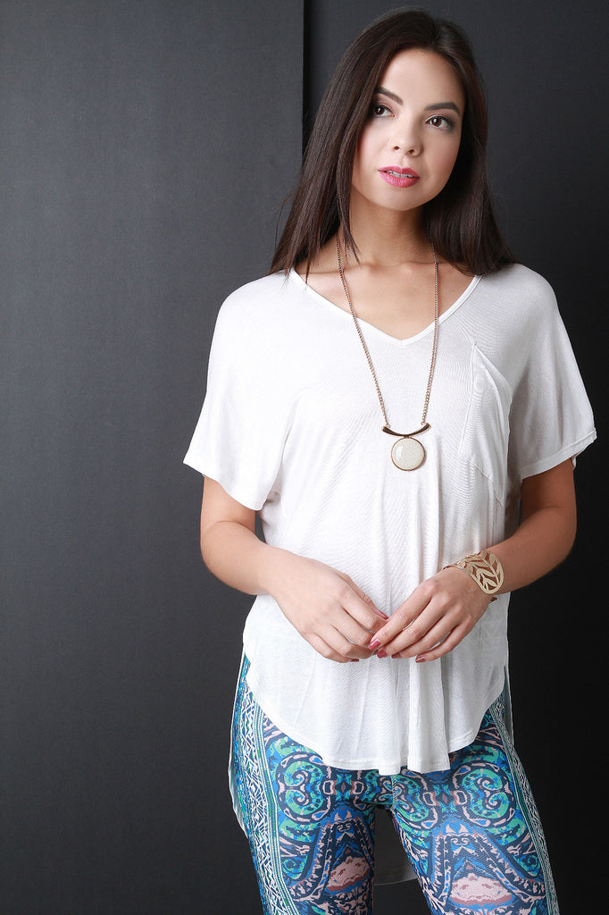 Round Hem Pocket Tee